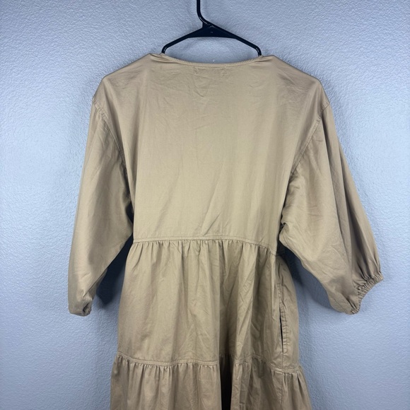 Sweet Baby Jamie Taupe Cotton Wrap Dress - Picture 9 of 11